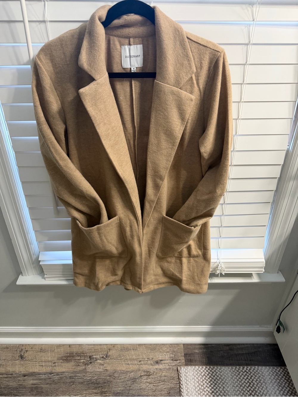 Dictionary Camel Open-Front Blazer Jacket
